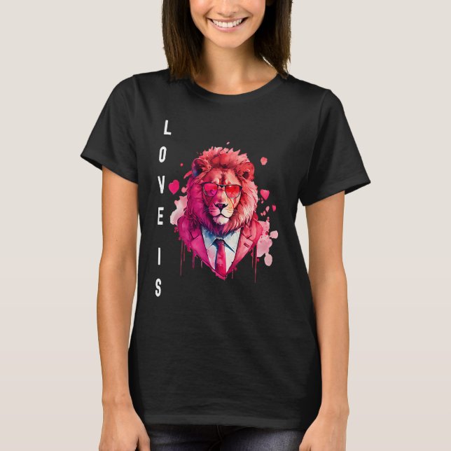 Alluring Love is With Heart Animal Valentine's day T-Shirt (Front)