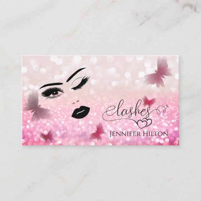 Alluring modern attractive sensual girl face business card (Front)