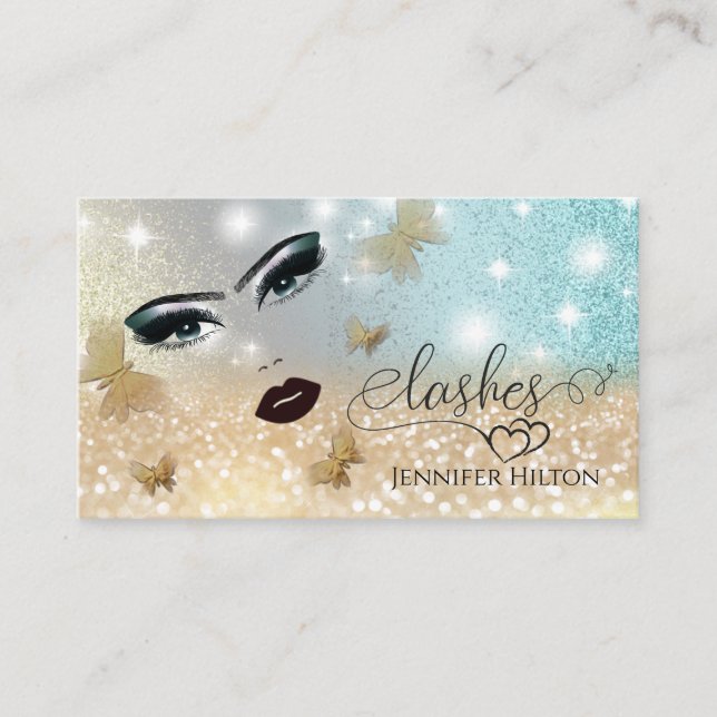 Alluring modern attractive sensual girl face business card (Front)