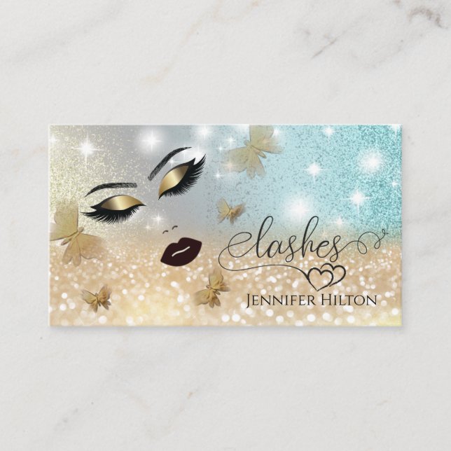 Alluring modern attractive sensual girl face business card (Front)