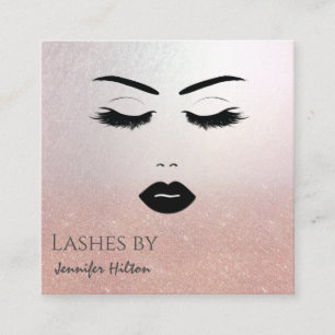 Alluring modern simple sensual girl face square business card