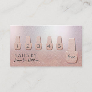 Alluring rose gold glittery nail salon business card