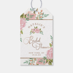 Alluring Rose Vintage Dusty Pink Bridal Shower Gift Tags