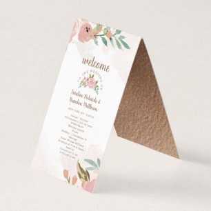 Alluring Rose Vintage Dusty Pink Ceremony Program