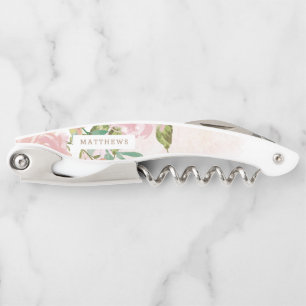 Alluring Rose Vintage Dusty Pink Wedding Monogram Corkscrew