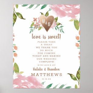 Alluring Rose Vintage Love is Sweet Wedding Sign