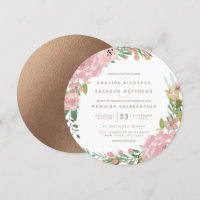Alluring Rose Vintage Pink Floral Circle Wedding