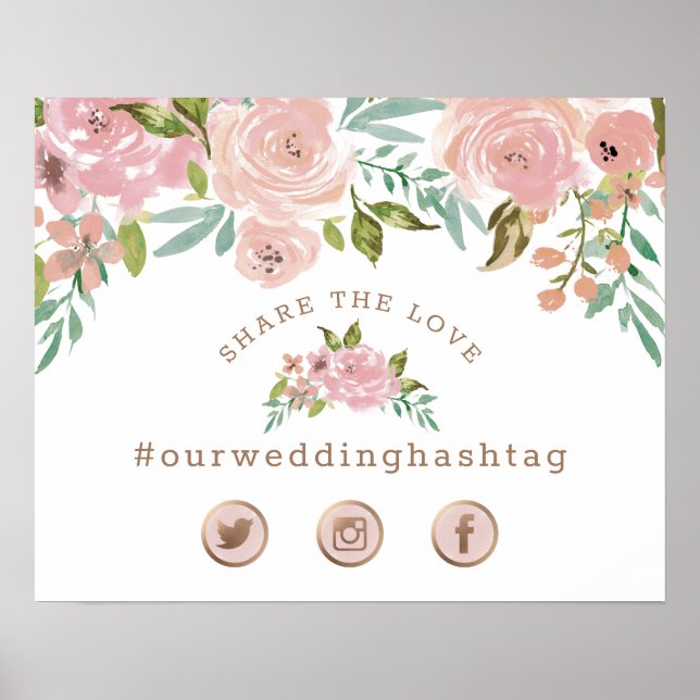 Alluring Rose Vintage Social Media Wedding Share Poster (Front)
