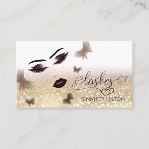 Alluring sensual girl face lashes after care business card