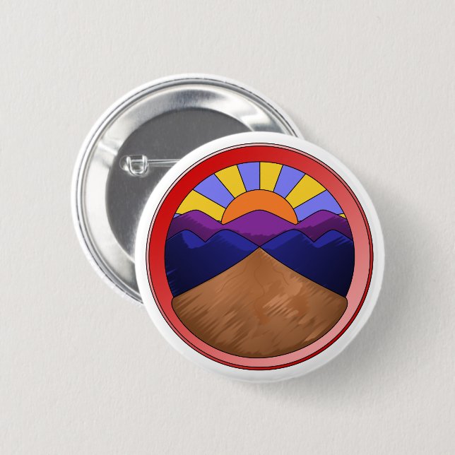 Alluvial Fan- Geology Logo 6 Cm Round Badge (Front & Back)