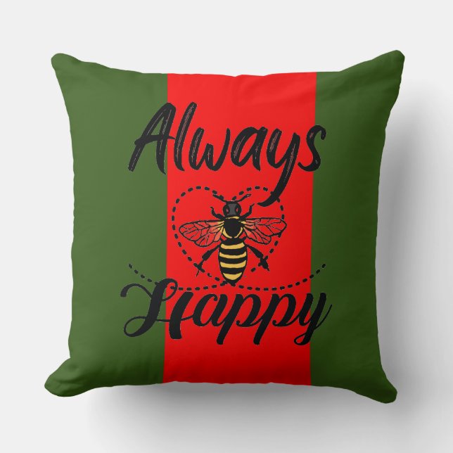 allways bee happy  cushion (Front)