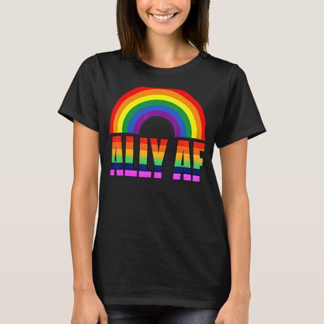 Ally Af Gay Lesbian Pride Lgbtq Equality Human Rig T-Shirt (Front)
