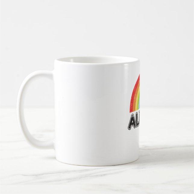Ally AF Gay Pride LGBT Flag Gift Coffee Mug (Left)