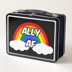 Ally AF I - LGBTQ Flag Gay Trans Queer Pride Metal Lunch Box