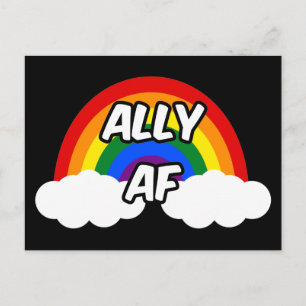 Ally AF I - LGBTQ Flag Gay Trans Queer Pride Postcard
