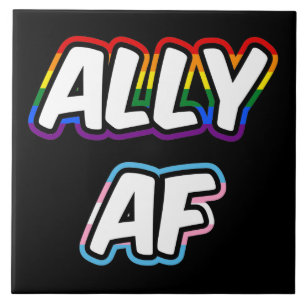 Ally AF II - LGBTQ Flag Gay Trans Queer Pride Tile