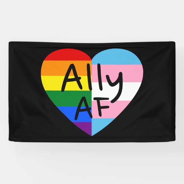 Ally AF III - LGBTQ Flag Gay Trans Queer Pride Banner (Horizontal)