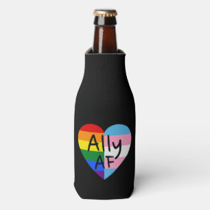 Ally AF III - LGBTQ Flag Gay Trans Queer Pride Bottle Cooler