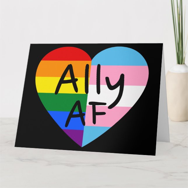 Ally AF III - LGBTQ Flag Gay Trans Queer Pride Card (Front)