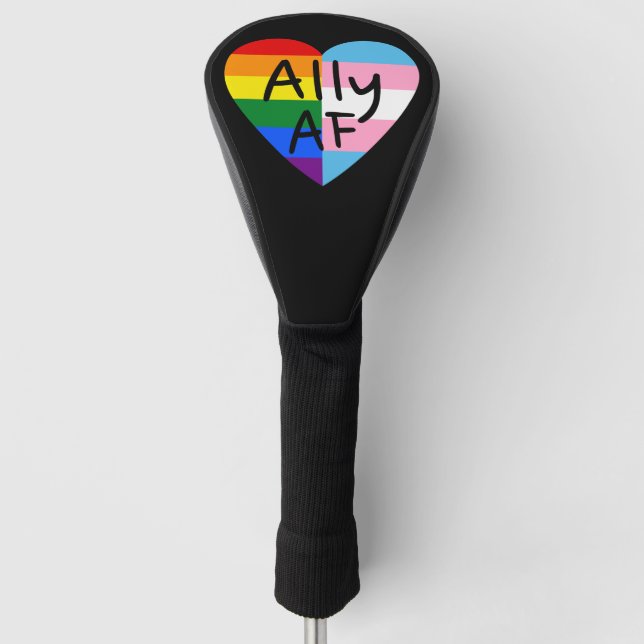 Ally AF III - LGBTQ Flag Gay Trans Queer Pride Golf Head Cover (Front)