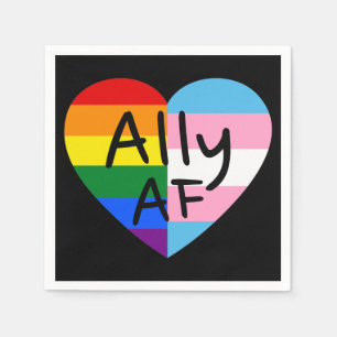 Ally AF III - LGBTQ Flag Gay Trans Queer Pride Napkin