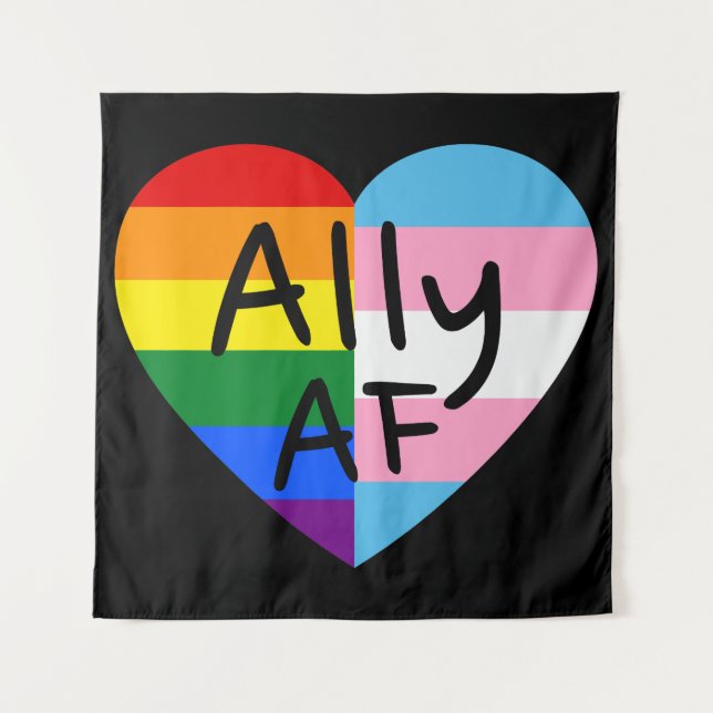 Ally AF III - LGBTQ Flag Gay Trans Queer Pride Tapestry (Front)