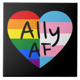 Ally AF III - LGBTQ Flag Gay Trans Queer Pride Tile