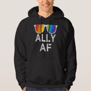 Ally Af Rainbow Flag For Lgbt Pride Month Support Hoodie
