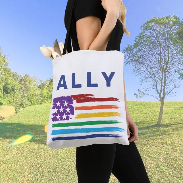 Ally Artistic Rainbow Flag Tote Bag (Creator Uploaded)