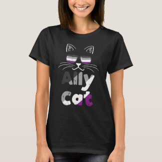 Ally Cat Asexual Sunglasses Ace Pride Flag Asexual T-Shirt