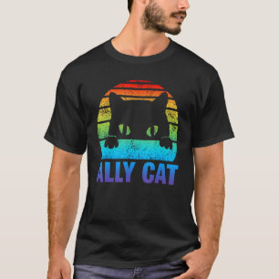 Ally Cat Be Kind Gay Rainbow LGBTQ T-Shirt