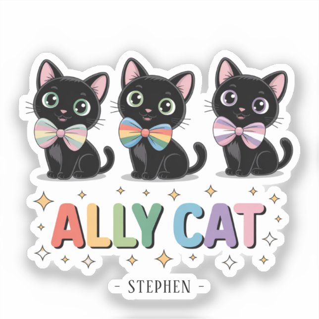Ally Cat – Black Cat LGBTQ Pride (Front)