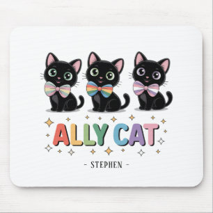 Ally Cat – Black Cat LGBTQ Pride Mouse Mat