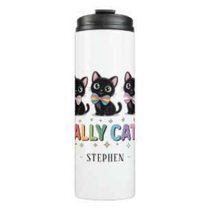 Ally Cat – Black Cat LGBTQ Pride Thermal Tumbler