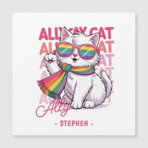 Ally Cat – Cute White Cat LGBTQ Pride