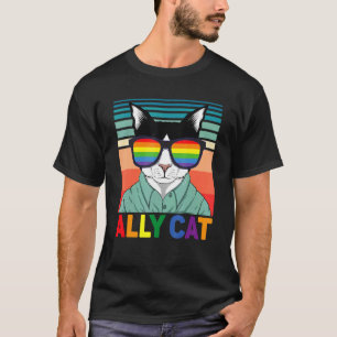 Ally Cat Lgbt Gay Rainbow Pride Flag Ally Cat Lg T-Shirt