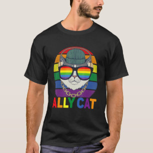 Ally Cat Lgbt Gay Rainbow Pride Flag Ally Cat Lgb T-Shirt