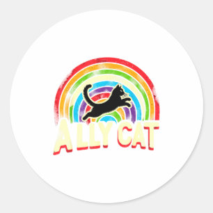Ally Cat Lgbt Pride Cat  Classic Round Sticker