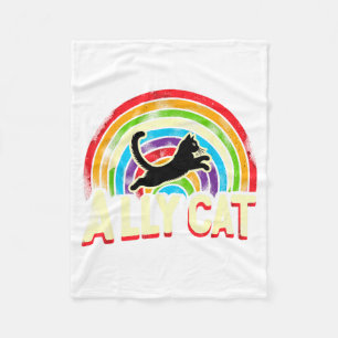 Ally Cat Lgbt Pride Cat  Fleece Blanket