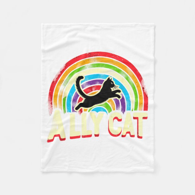Ally Cat Lgbt Pride Cat  Fleece Blanket (Front)