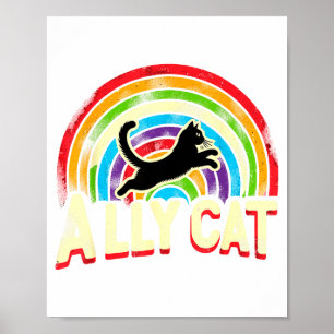 Ally Cat Lgbt Pride Cat Poster