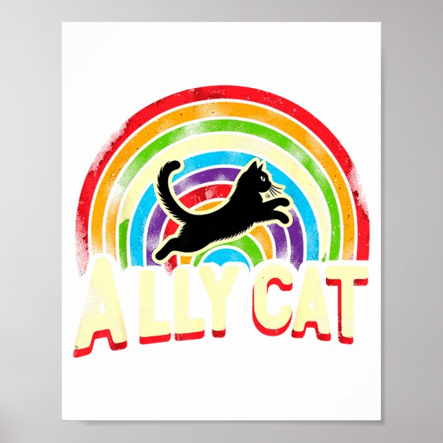 Ally Cat Lgbt Pride Cat  Poster (Front)