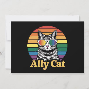 Ally Cat LGBT Rainbow Flag LGBTQ Gift Invitation