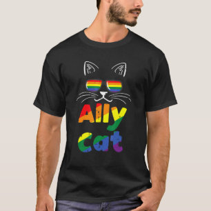 Ally Cat Pride Month Straight Ally Gay Lgbtq Lgbt T-Shirt