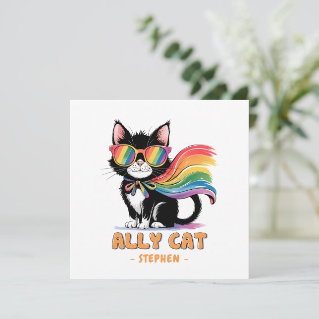 Ally Cat – Rainbow Cat LGBTQ Pride (Standing Front)