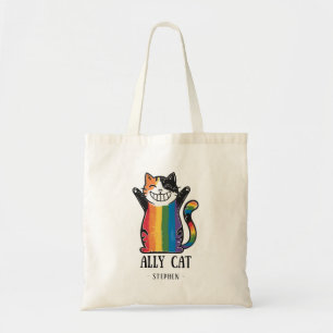 Ally Cat – Rainbow Cat LGBTQ Pride (2) Tote Bag