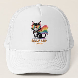 Ally Cat – Rainbow Cat LGBTQ Pride Trucker Hat
