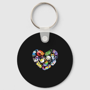 Ally cat rainbow heart lgbt lesbian gay bisexual key ring