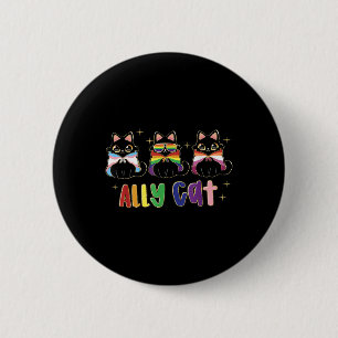 Ally Cat Rainbow Lgbt Pride Flag Gay Pride Month 2 6 Cm Round Badge