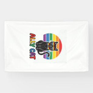 Ally Cat Rainbow Pride Vintage Cat Shirt Design_1 Banner
